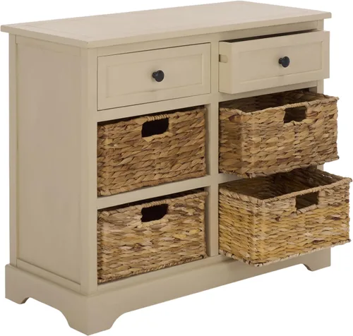 Vista 13 de Safavieh American Homes Collection Herman - Cesta de mimbre para almacenamiento marrón