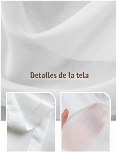 Vista 8 de Juego de 2 paneles de cortinas de girasol de 63 pulgadas de largo, cortinas traslúcidas amarillas con bolsillo para barra, cortinas de cocina