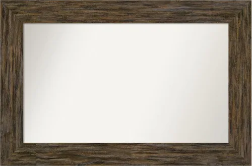 Vista 50 de Amanti Art Espejo personalizado, espejo de baño marrón Fencepost, espejo de pared o espejo de tocador de baño sobre el fregadero (27 x 27 pulgadas)