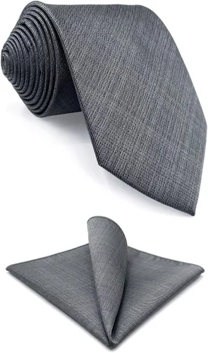 Vista 13 de S&W SHLAX&WING Conjunto de corbata de color sólido y pañuelo de bolsillo para hombre