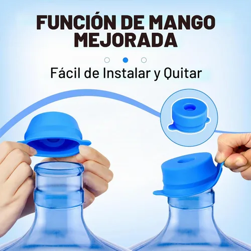 Vista 2 de U-Goforst [Paquete de 4] tapas para jarra de agua de 3 y 5 galones, tapas de repuesto reutilizables de silicona de 2.165 in para tapas