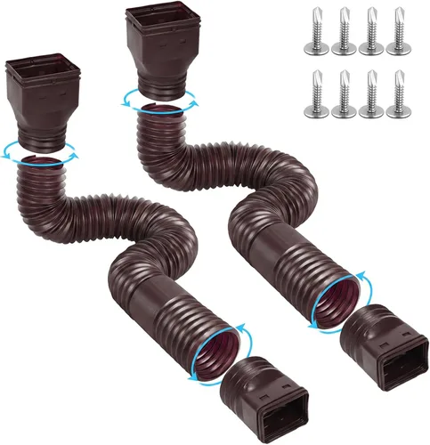 Vista 11 de Ogutter Extensiones de bajante de canalón de lluvia, extensor de bajante para drenaje de agua de lluvia flexible, tubo de extensión de drenaje