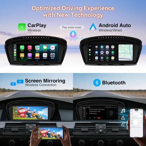 Vista 4 de XTRONS Estéreo de coche Android 14 de 8.8 pulgadas para BMW Serie 3 E90-E93/5 Serie E60 E61 M5 (2005-2008) Sistema CCC, pantalla táctil IPS 4+64GB