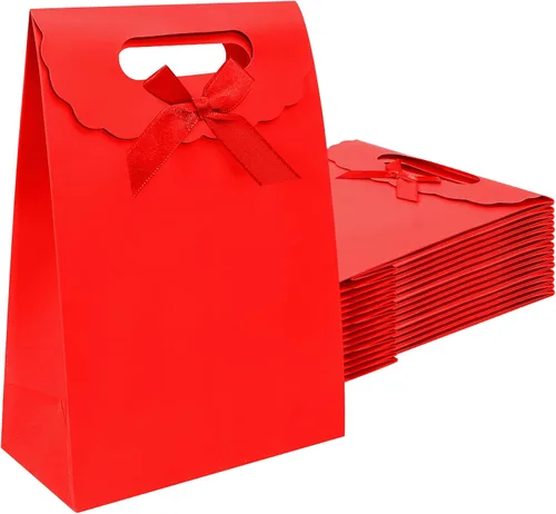 Vista 9 de Bolsas de regalo Patdefie con asas tamaño pequeño 7×4×10 pulgadas 16 piezas tamaño mediano para cumpleaños, fiesta, recuerdo, boda, aniversario