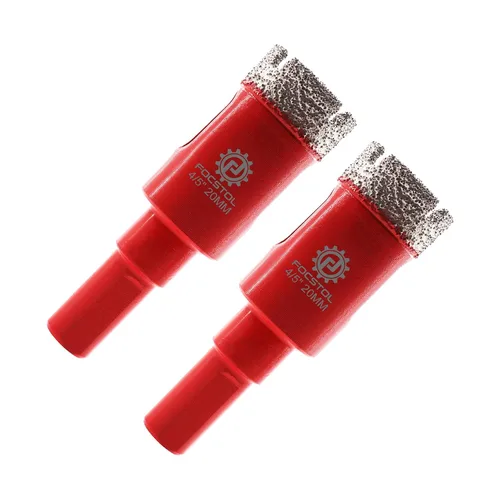 Vista 11 de FOCSTOL Broca de núcleo de diamante, 2 piezas de sierra de diamante de 1-1/2 pulgadas (1.496 in) con vástago triangular para azulejos de porcelana