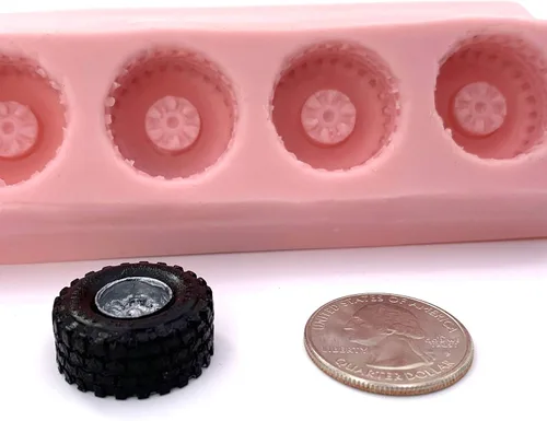 Vista 8 de El molde de silicona para ruedas de neumáticos pequeños crea caramelos de chocolate o neumáticos de resina y arcilla