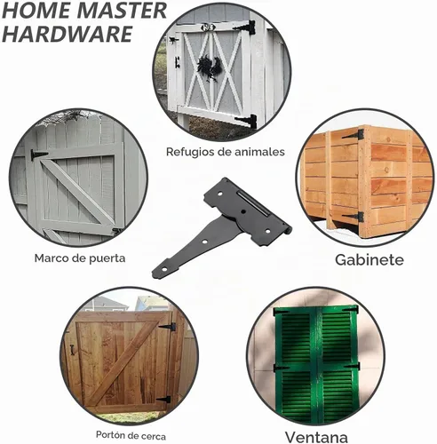 Vista 7 de HOME MASTER HARDWARE Bisagras de puerta resistentes de 4 pulgadas, bisagras Negro