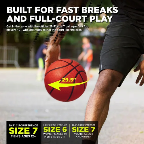 Vista 2 de Lifeworks Rubber Basketball - Made for Indoor and Outdoor Games - Sold Deflated (Pump NOT Included)