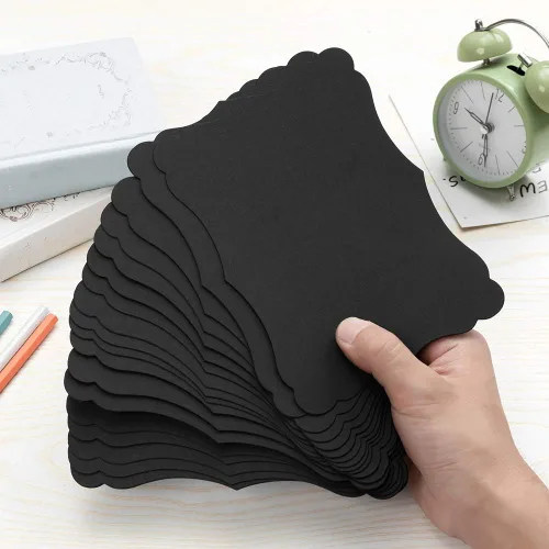 Vista 5 de Paquete de 50 tarjetas de kraft en blanco de cartulina gruesa marrón, tarjetas de felicitación para manualidades, tarjetas de regalo, menús, baby