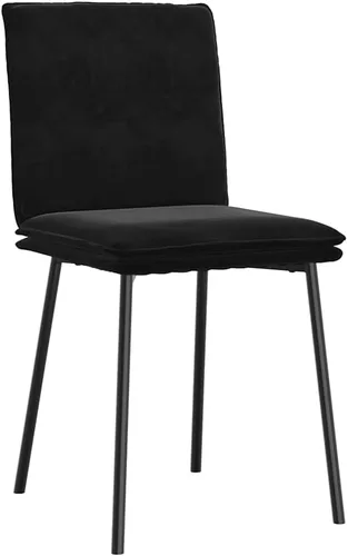 Vista 4 de Modern Black Velvet Dining Chair Set of 4, Compact Rectangular Design for Small Spaces, Sturdy Metal Frame and Plush Seating for Dining Room Kitchen