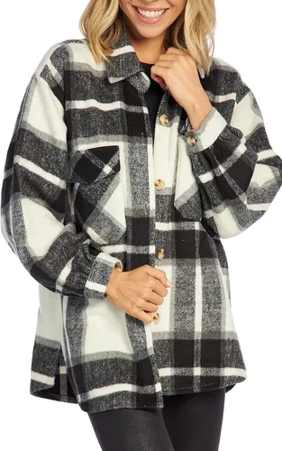 Vista 7 de Mud Pie Highland Plaid - Chaqueta de gran tamaño para mujer