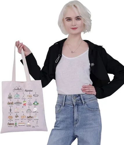 Vista 5 de G2TUP St. Louis Tote Bag St. Louis Missouri Travel Bag City Travel Gifts STL Book Bag, Bolso de mano City