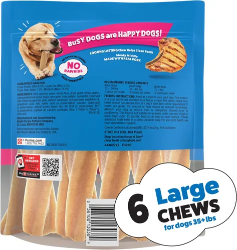 Vista 11 de Purina Busy Bone - Golosinas masticables para perros adultos, originales, bolsa de 6