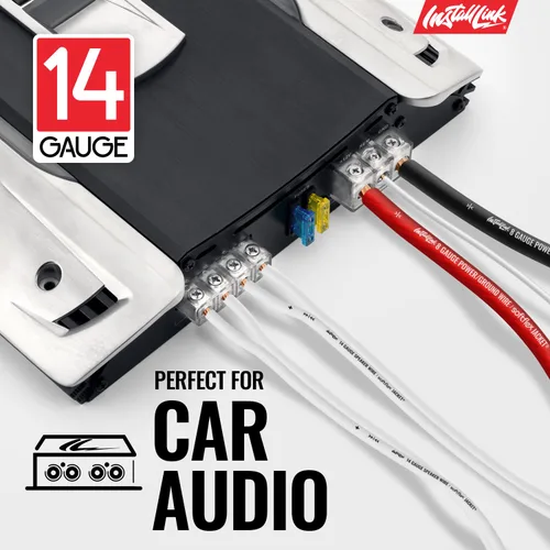 Vista 4 de Install Link Cable de altavoz de calibre 14 (blanco) para cable de audio de automóvil, hogar o RV, 100 pies, CCA
