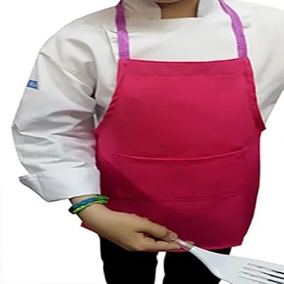 Vista 6 de Hot Pink - Juego de delantal y sombrero de chef de tela ultraligera, ajustable y suave
