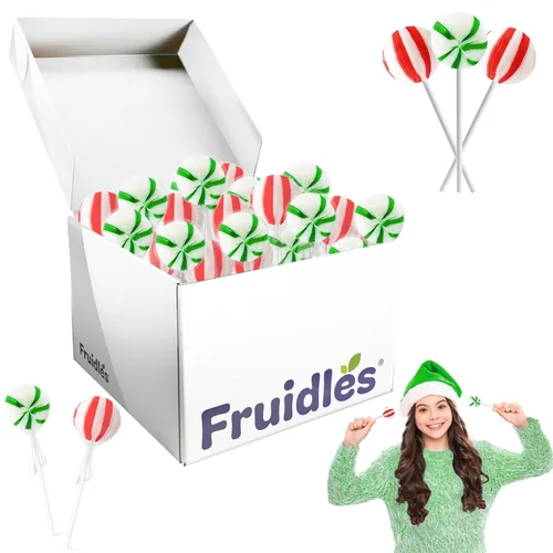 Vista 7 de Fruidles 12 paletas navideñas de bolas dulces, sabor a fruta mixta, fabricadas en Brasil, envueltas individualmente, 0.60 oz