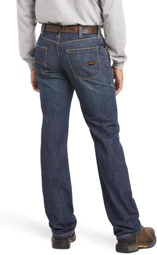 Vista 3 de Jeans para hombre Ariat, no Inflamable M5, ajuste entallado, corte recto