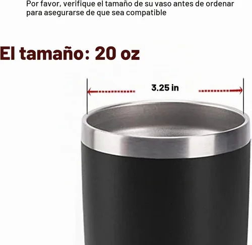 Vista 2 de Tapas de vaso de 20 onzas de repuesto, a prueba de derrames, resistentes a salpicaduras, tapas para vaso YETI Rambler, Old Style Rtic y más tazas