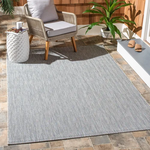 Vista 35 de Safavieh Colección Courtyard CY8022 Alfombra, 2 pies x 3 pulgadas x 5 pies, aguamarina y gris, impermeable, fácil de limpiar, sin pelusa