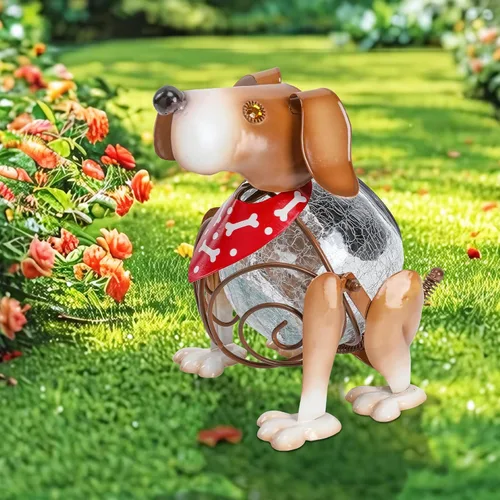 Vista 7 de MUMTOP Farol de perro con luces solares para decoración al aire libre