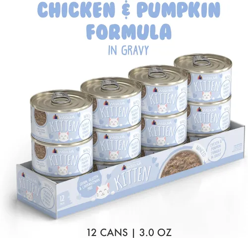 Vista 2 de Weruva Fórmula de gatito, pollo y calabaza en salsa, lata de 3 onzas (paquete de 12)