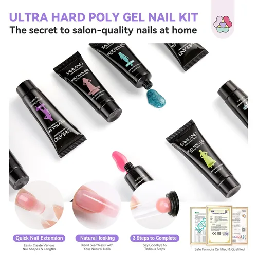 Vista 3 de SAVILAND Hema-Free Poly Gel Kit, 36 Colors, All-in-1 for Beginner DIY Home 36 Colors, 4+ Weeks Wear, Durable Resin, Quick Extension, Smooth