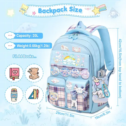 Vista 4 de Mochila KIEAL para Niñas, Azul
