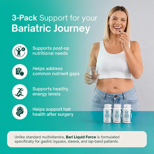 Vista 4 de Multivitamínico post bariátrico - Paquete de 3 multivitamínicos bariátricos de fuerza líquida