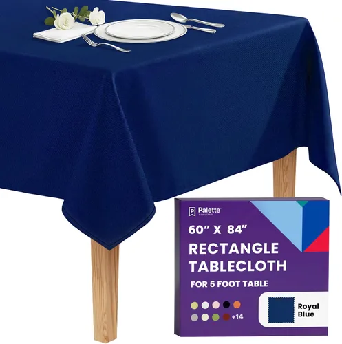Vista 140 de Gee Di Moda - Mantel rectangular de 60 x 84 pulgadas – Mantel rectangular de poliéster lavable para mesa de 5 pies