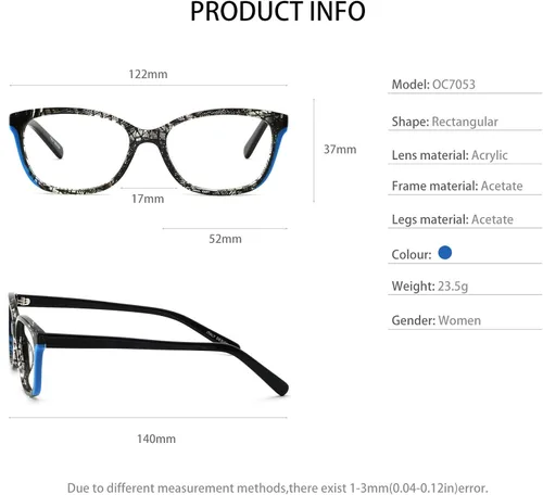 Vista 6 de OCCI CHIARI Lentes elegantes con marco de gafas para mujer con lente transparente sin receta
