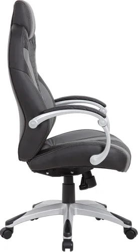 Vista 6 de Boss Office Products Silla ejecutiva con brazo con bisagras en negro/gris