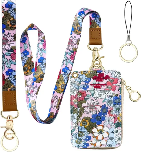 Vista 20 de bolimoss Soporte para credencial de sol y luna y cartera con cordón, cordones removibles para maestras, cartera para mujeres con correa para la Sol