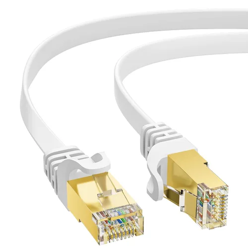 Vista 42 de Cable Ethernet Cat 7 de 0.6 pies, cable de Internet de alta velocidad de 10 Gbps, blindado SFTP, cobre puro OFC, cable de red LAN RJ45 CAT7