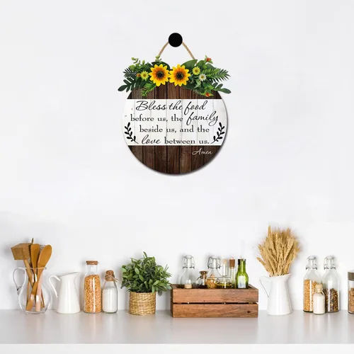 Vista 4 de Letrero con texto en inglés «Bless the Food Before us» («Bless the Food Before us» («Bless the Food Before Us» («Bless the Food Before Us»