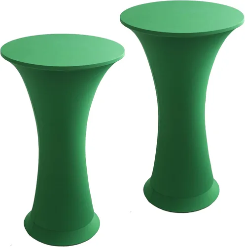 Vista 13 de Mantel Redondo Elástico de Spandex para Cóctel, Paquete de 2, 24"x43" Cubierta de Mesa Ajustada Highboy Elástica, Mantel Redondo de Cóctel para Mesa