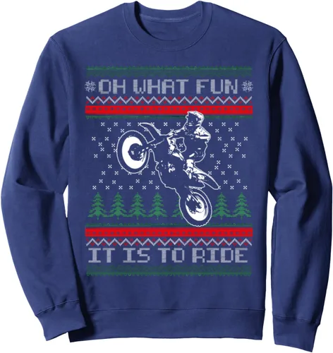 Vista 6 de Funny Motocross feo Navidad suéteres sudadera