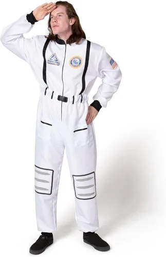 Vista 4 de Spooktacular Creations Disfraz de astronauta para hombre adulto, traje de astronauta aeroespacial, mono para disfraz de Halloween