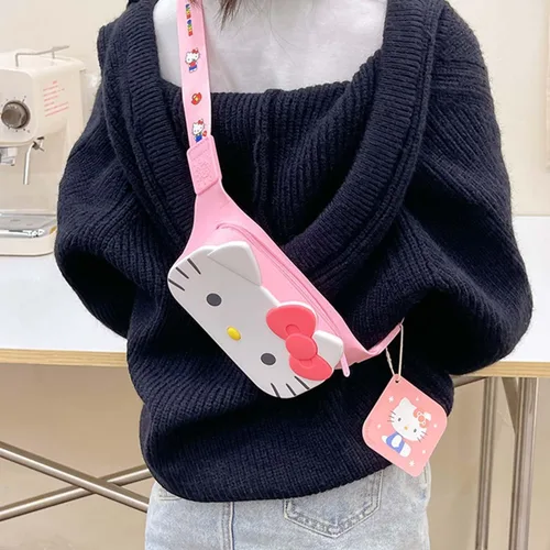 Vista 3 de Riñonera pequeña Kawaii para niños y adolescentes, Rojo
