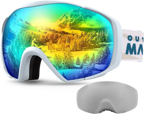 Vista 31 de OutdoorMaster - Gafas de esquí con cubierta, antivaho OTG para nieve/snowboard La cubierta integrada ayuda a proteger la lente, con ajuste OTG