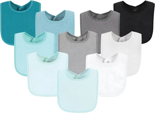 Vista 3 de Hudson Baby Babero unisex BabyDrooler con forro impermeable Azul