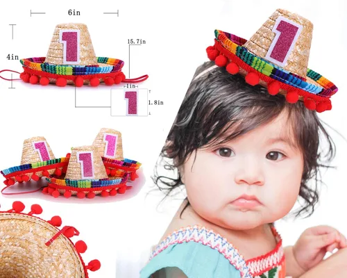 Vista 4 de Mini sombrero de fiesta para cupcakes, decoraciones y sombreros para primer cumpleaños