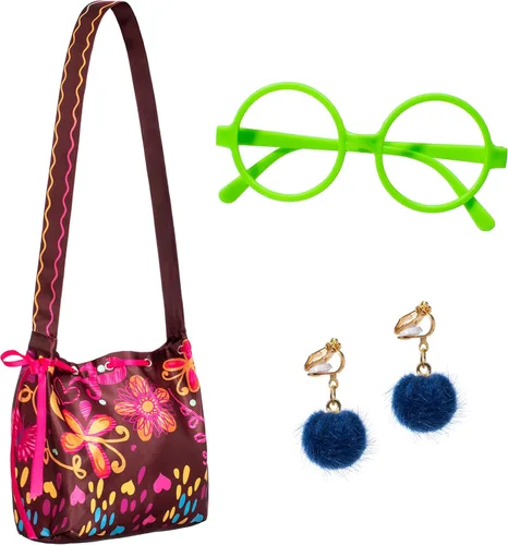 Vista 2 de Princess Dress for Girls Birthday Halloween Dress Up with Bag Glasses Earrings