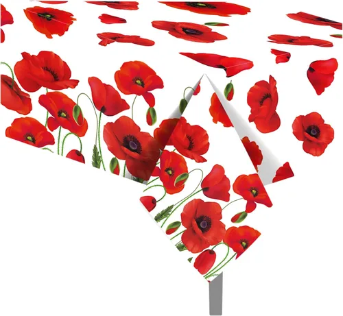 Vista 60 de 1 paquete de mantel de plástico con diseño de bandera americana del 4 de julio para fiesta, 54 x 87 pulgadas de largo, mantel rectangular para bufé