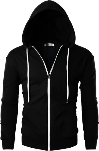 Vista 2 de Ohoo Sudadera con capucha ligera con cremallera y bolsillos, de manga larga, con cremallera completa