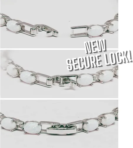 Vista 5 de Silver Smile 925 Sterling Silver Gemstone Bracelets for Women and GirlsAttractive Tennis Bracelet in 7.25" Length with Secure Lock Comes in a Suede