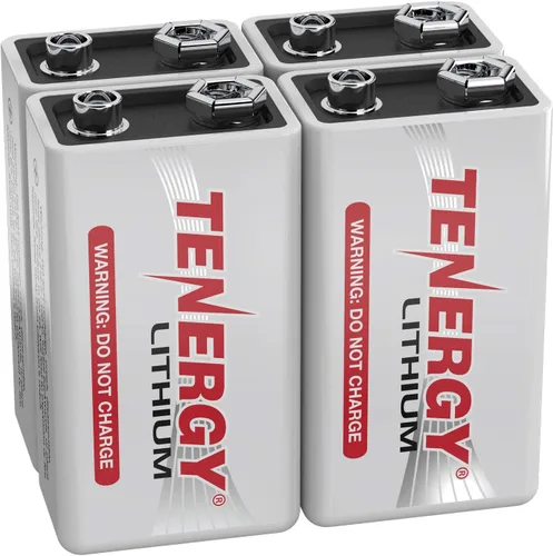 Vista 8 de Tenergy Baterías de litio de 9 V, baterías no recargables de 1200 mAh, 10 años de vida útil de litio de 9 voltios, paquete de 2