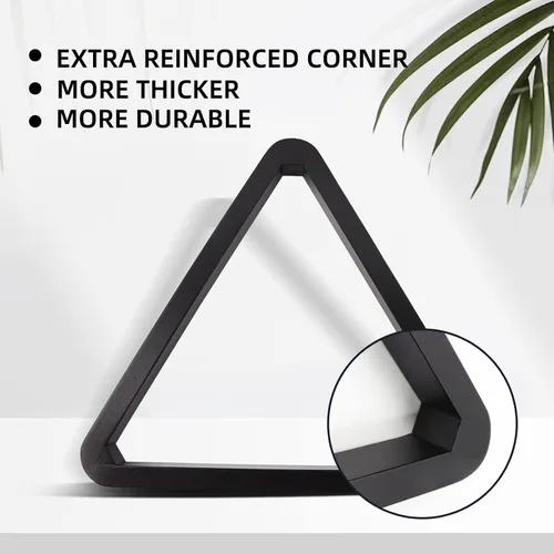 Vista 3 de GSE Deluxe Solid Wood 8-Ball Triangle / 9-Ball Diamond Pool Ball Racks Negro