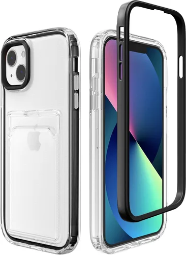 Vista 10 de ZCDAYE Funda para iPhone 13, iPhone 13 (6.1 pulgadas) con tarjetero y funda transparente de TPU suave a prueba de golpes para iPhone 13