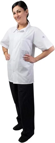Vista 5 de Mercer Culinary Millennia, camisa de cocinero unisex con espalda de malla de absorción, M, Blanco, 1