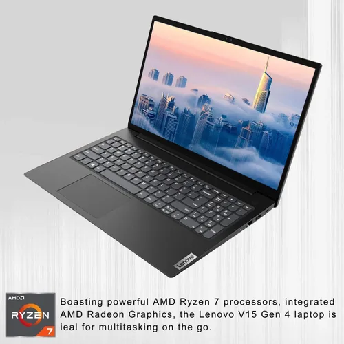 Vista 4 de Lenovo V-Series V15 Gen 4 AMD Ryzen 7 5825U - Laptop empresarial, 16 GB +